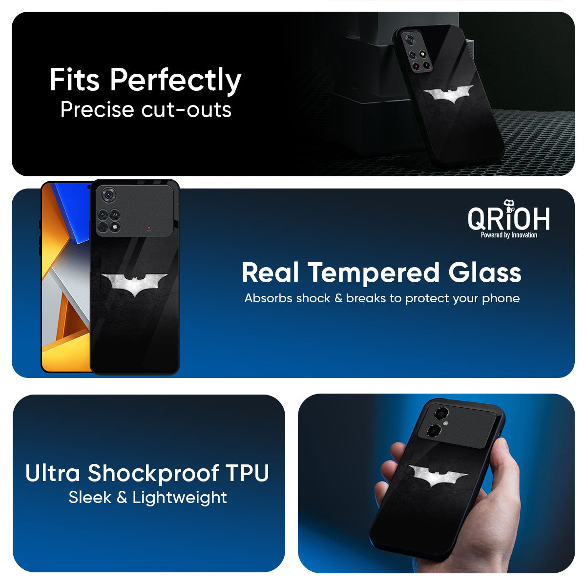 Super Hero Logo Glass Case for Poco X7 5G