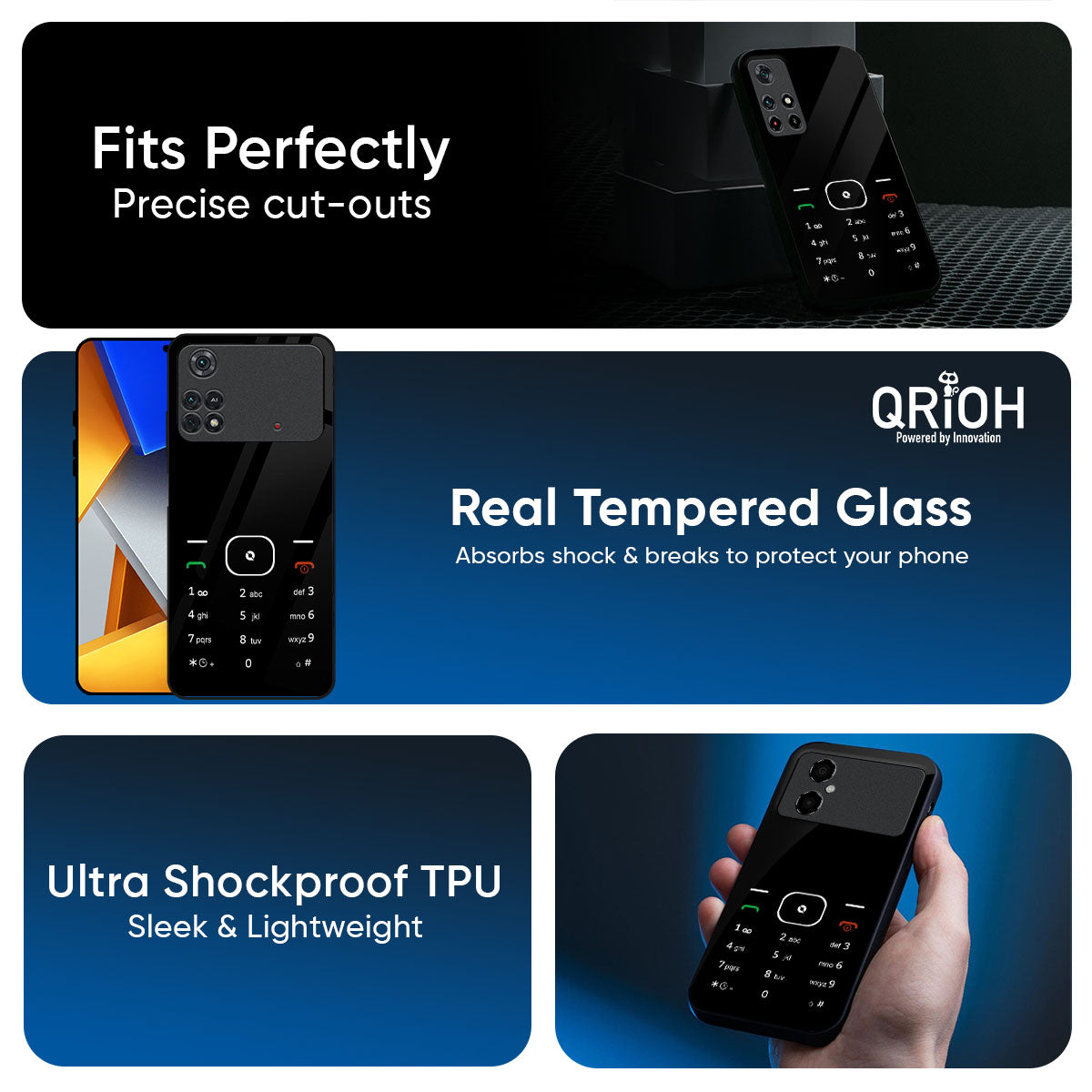 Classic Keypad Pattern Glass Case for Poco F7 5G