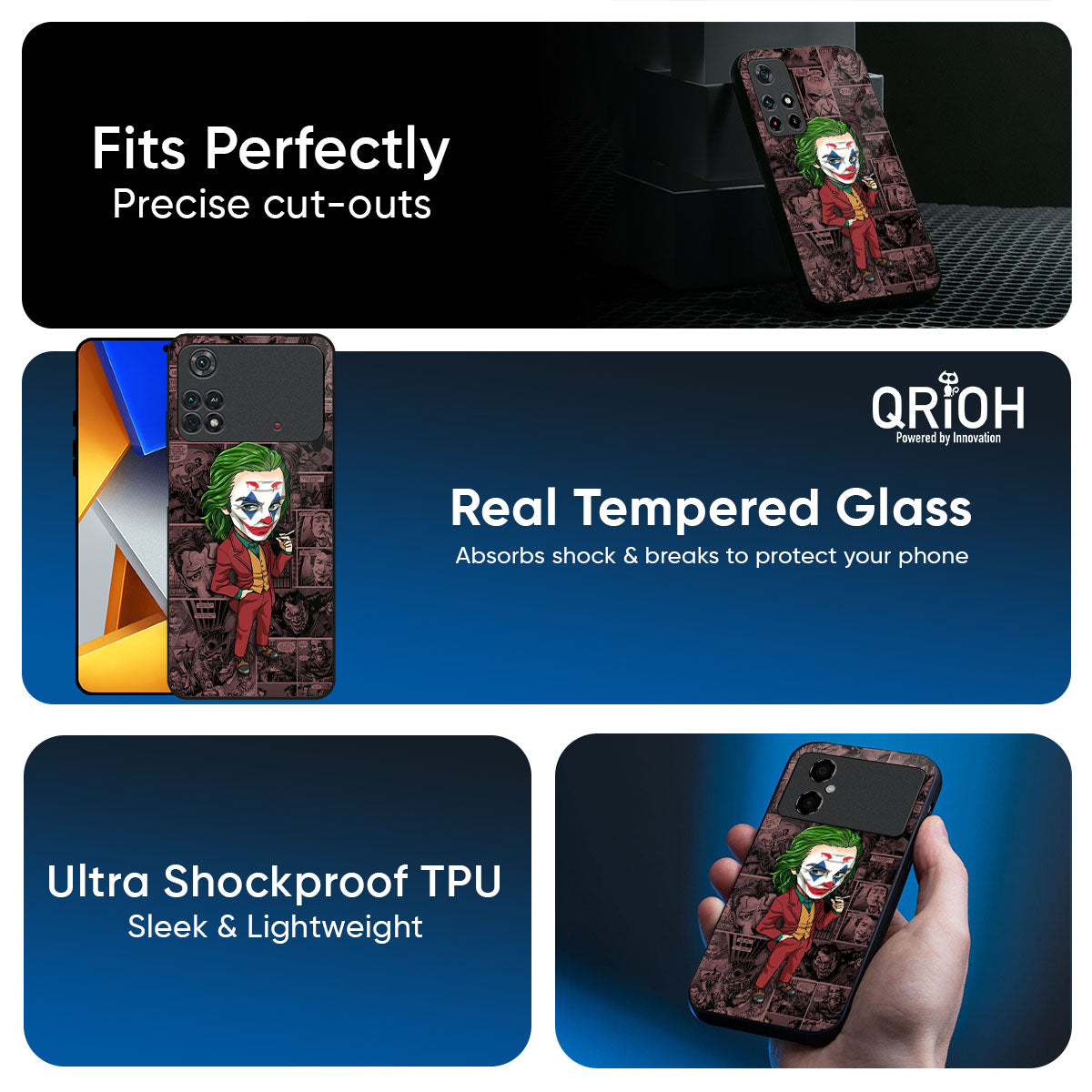 Joker Cartoon Glass Case for Poco X7 5G