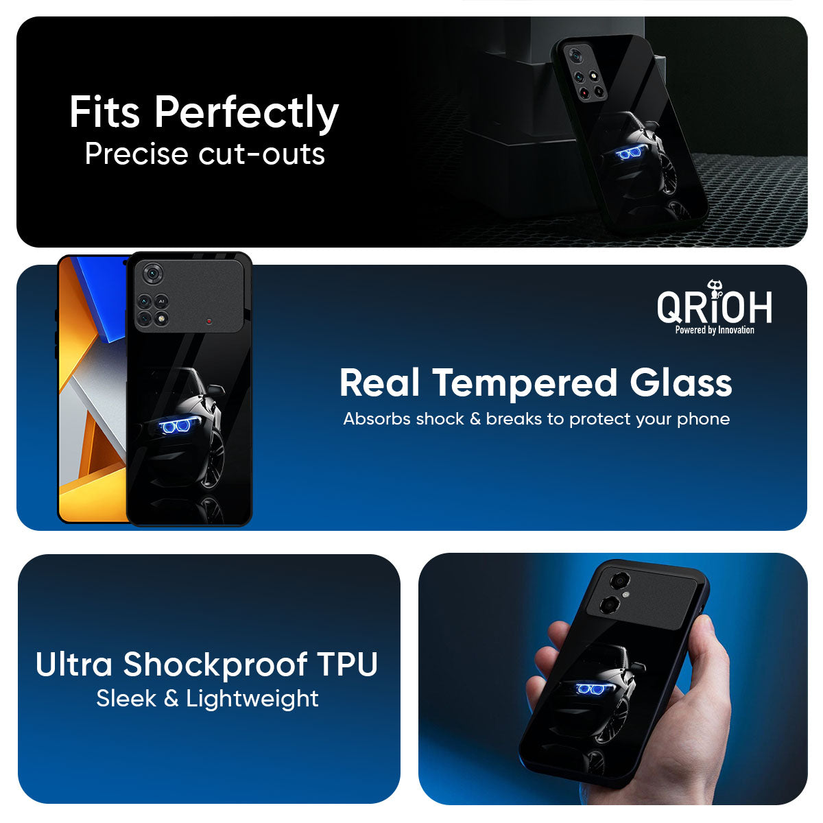 Car In Dark Glass Case for Poco X7 5G