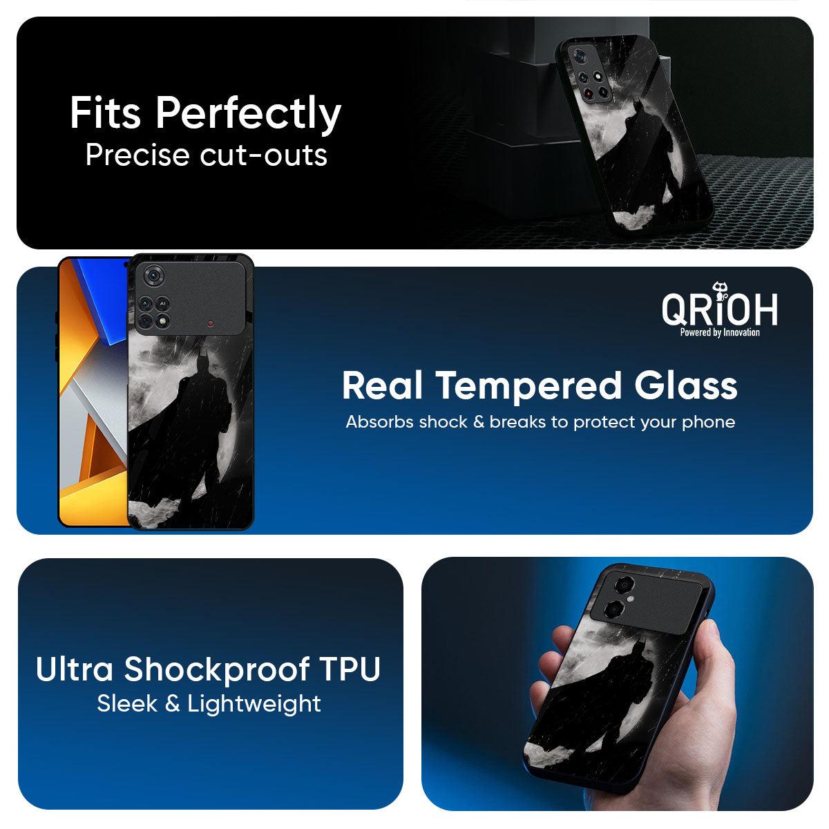 Dark Warrior Hero Glass Case for Poco X7 5G