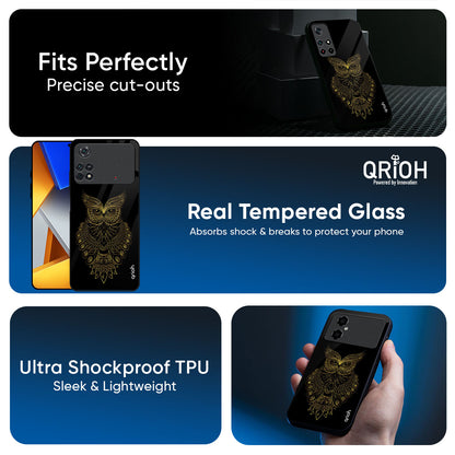 Golden Owl Glass Case for Poco X7 5G