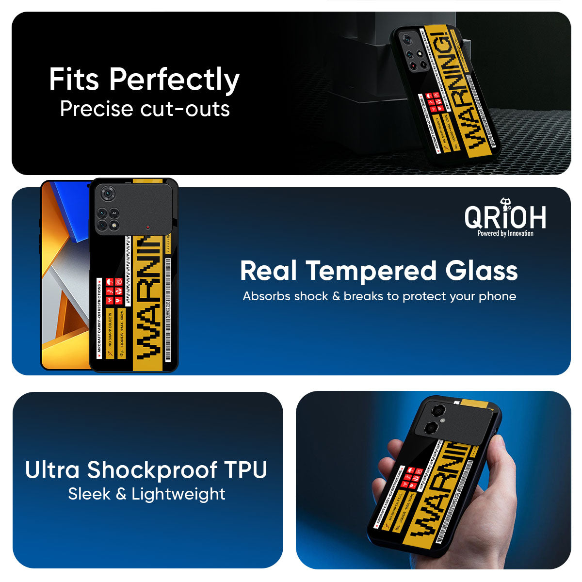 Aircraft Warning Glass Case for Poco F6 5G