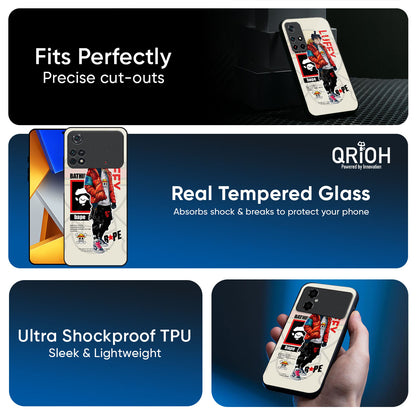 Bape Luffy Glass Case for Poco X7 5G