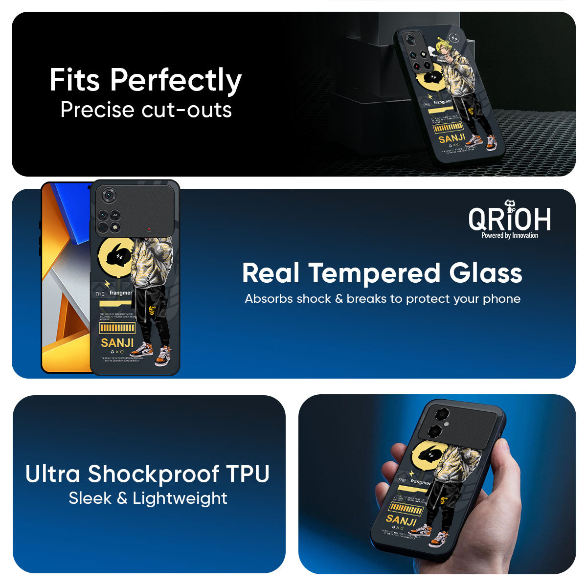 Cool Sanji Glass Case for Poco F6 5G