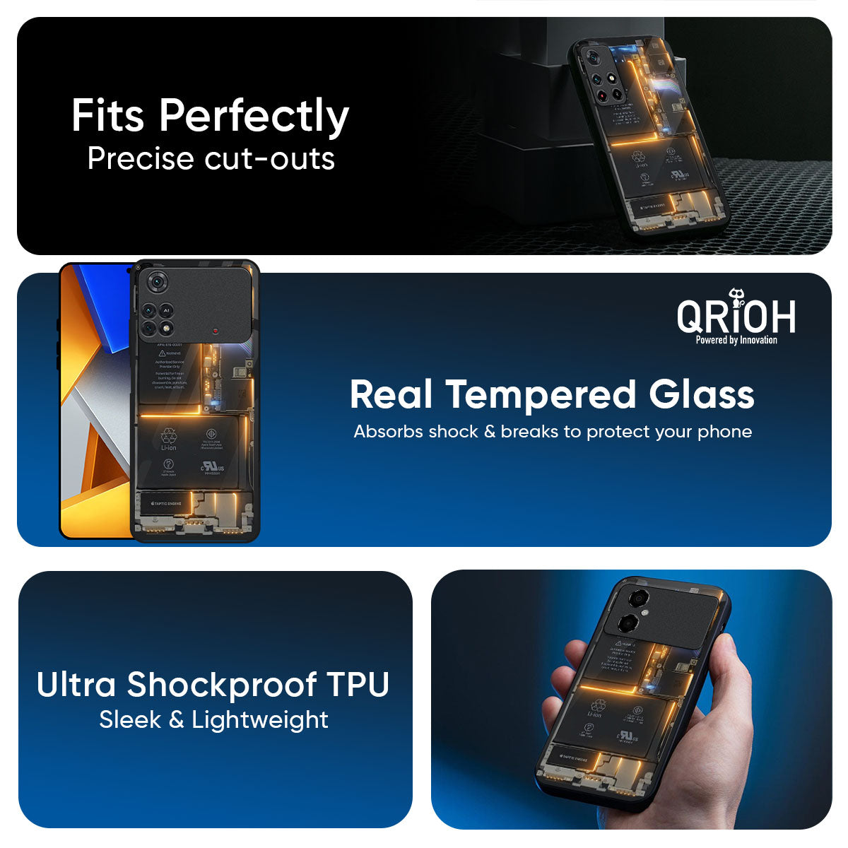 Glow Up Skeleton Glass Case for Poco X7 5G