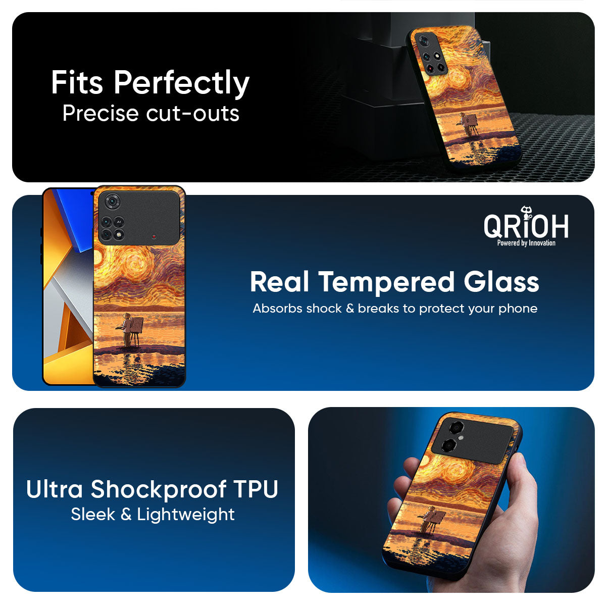 Sunset Vincent Glass Case for Poco X7 5G