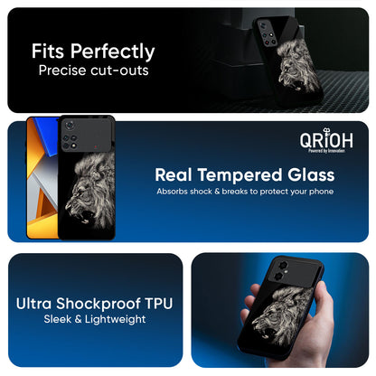 Brave Lion Glass Case for Poco F7 5G