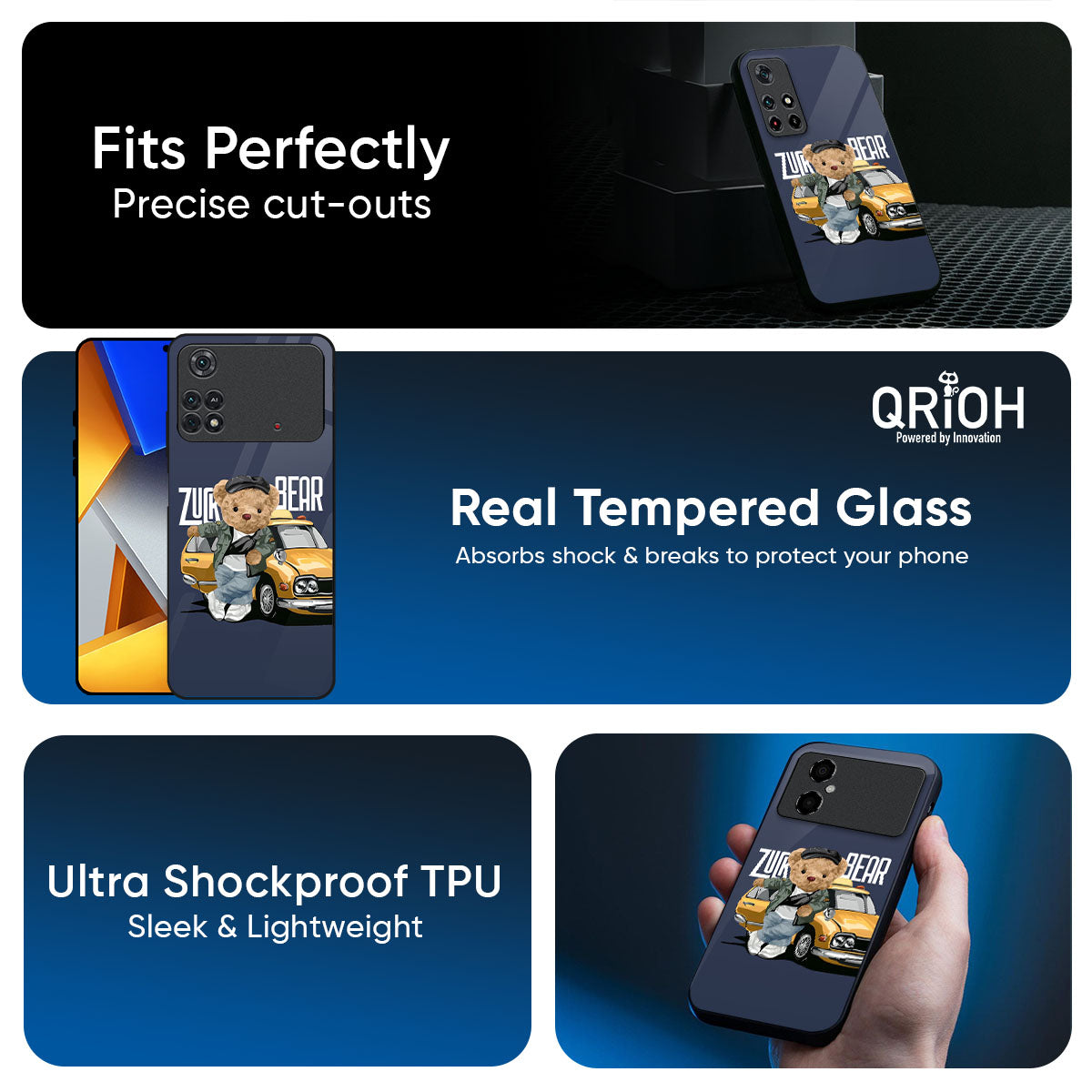 Adventurous Bear Glass Case for Poco F7 5G