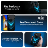 Vertical Blue Arrow Glass Case For Poco F7 5G