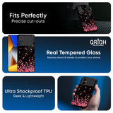 Heart Rain Fall Glass Case For Poco M8 5G
