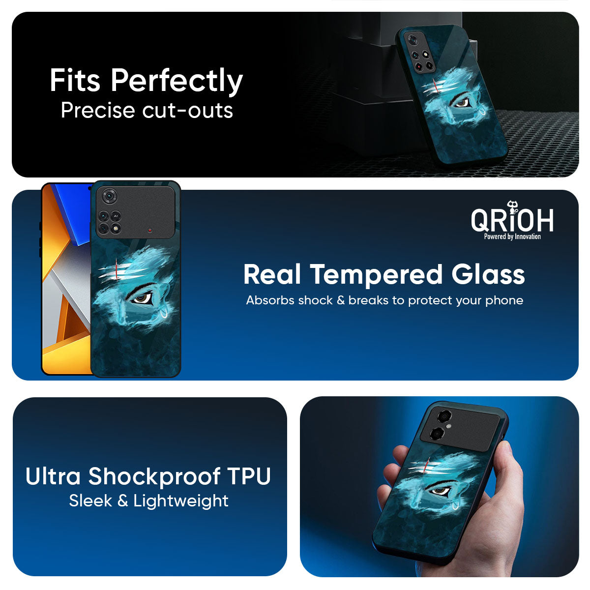 Power Of Trinetra Glass Case For Poco X7 5G