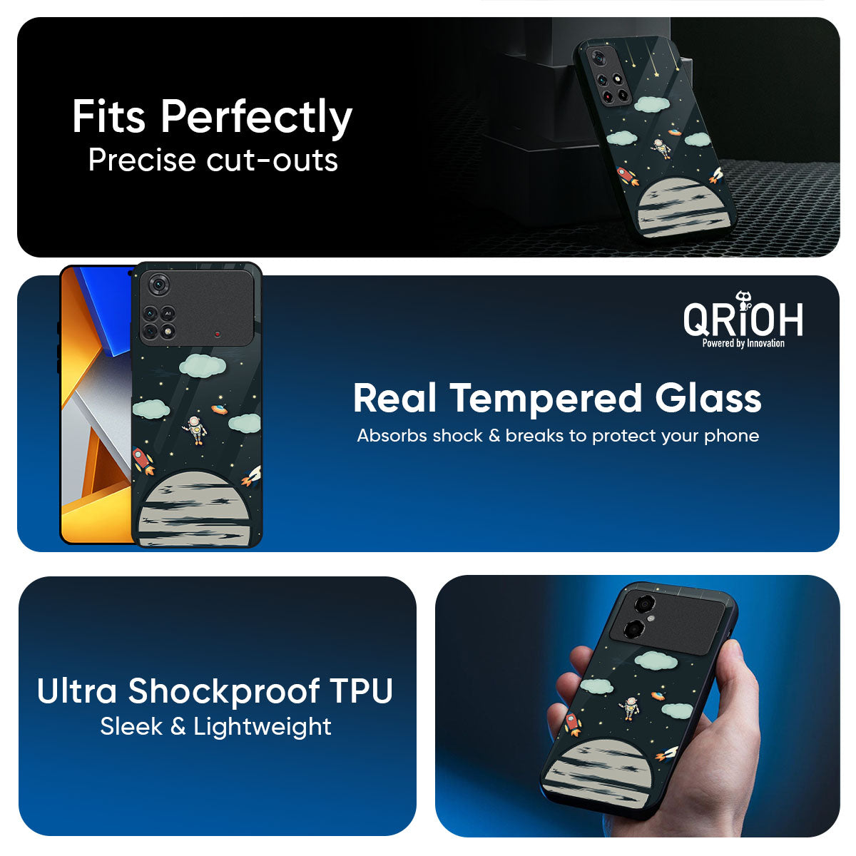 Astronaut Dream Glass Case For Poco X8 Pro max 5G