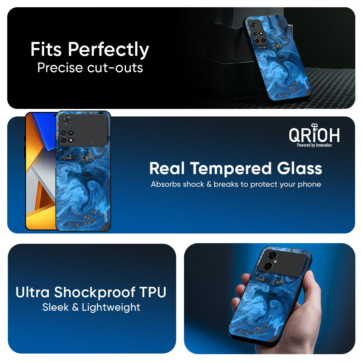 Gold Sprinkle Glass Case for Poco X7 5G