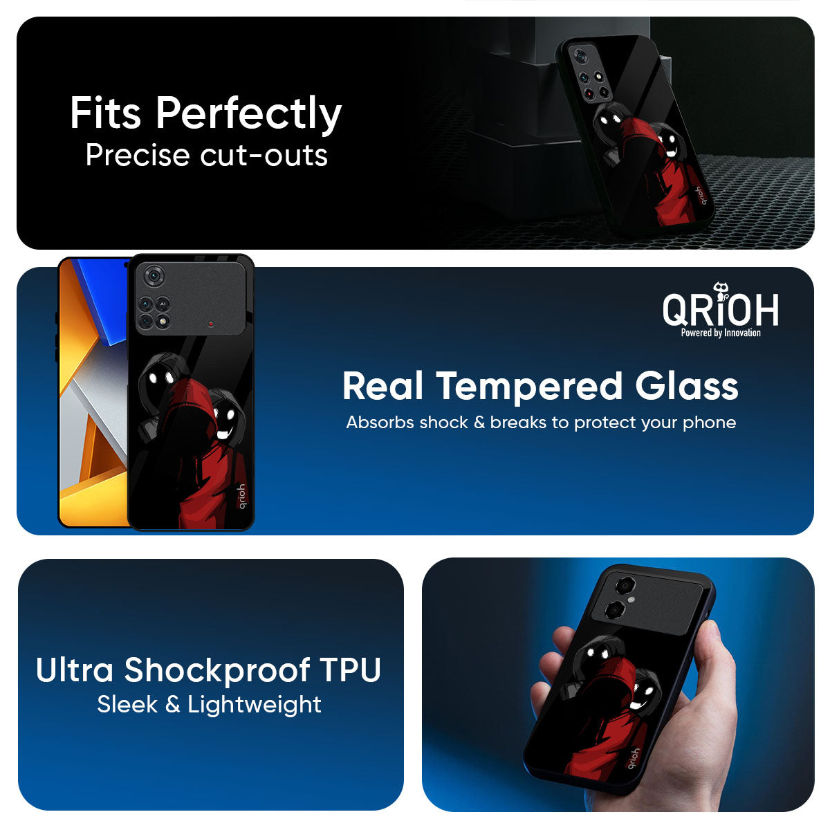 Shadow Character Glass Case for Poco X7 Pro 5G