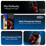 Red Angry Lion Glass Case for Poco X7 Pro 5G