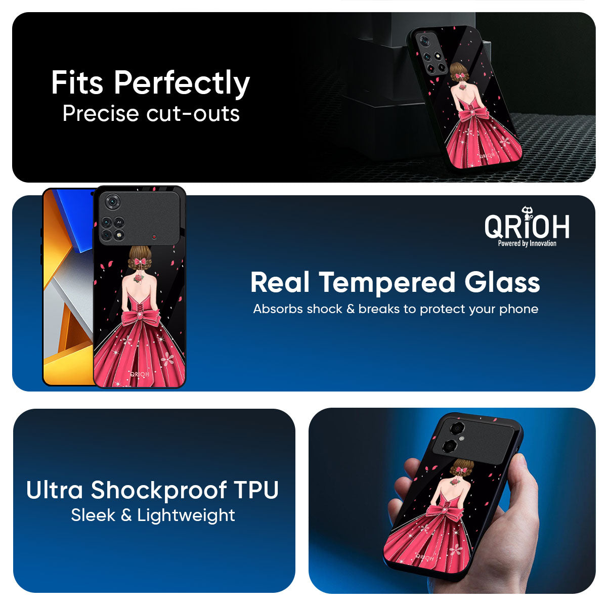 Fashion Princess Glass Case for Poco M8 5G