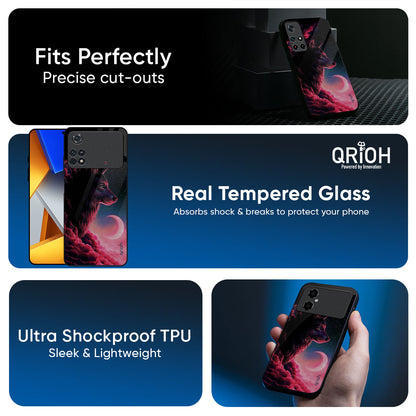 Moon Wolf Glass Case for Poco X7 5G