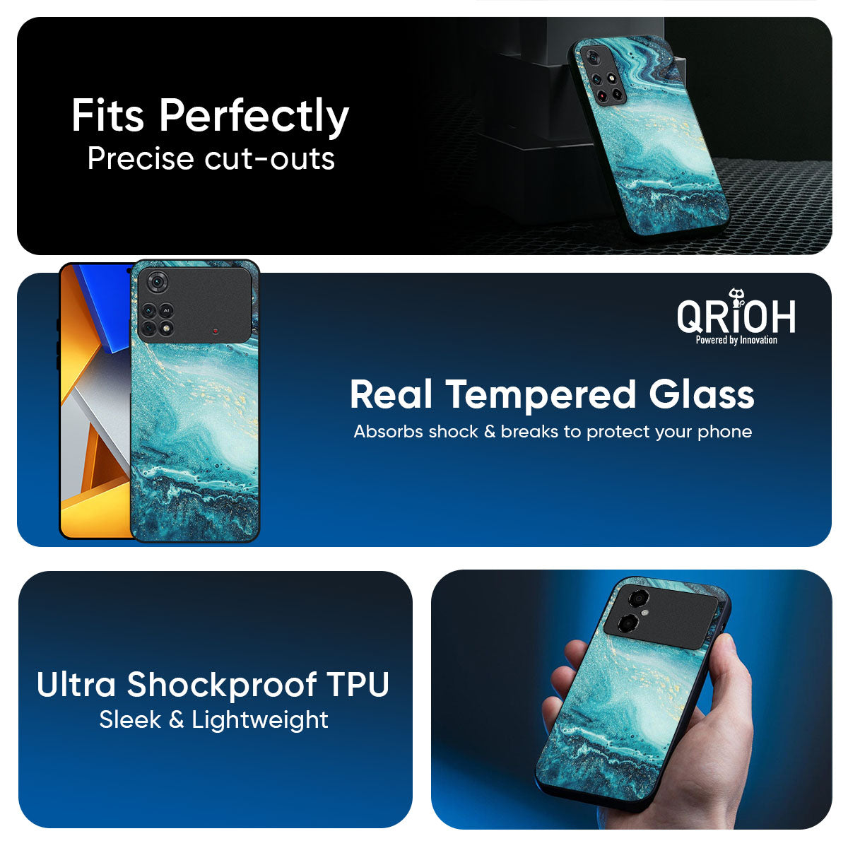 Sea Water Glass Case for Poco X7 5G