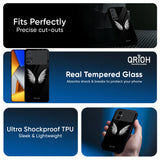 White Angel Wings Glass Case for Poco M8 5G