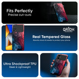 Blue & Red Smoke Glass Case for Poco F7 5G