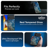 Blue Cool Marble Glass Case for Poco X7 Pro 5G
