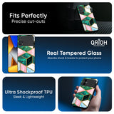 Seamless Green Marble Glass Case for Poco F6 5G