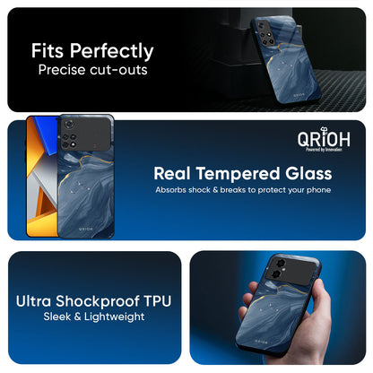 Deep Ocean Marble Glass Case for Poco X8 Pro 5G