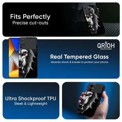 Wild Lion Glass Case for Poco X8 Pro max 5G
