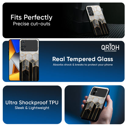 Tricolor Pattern Glass Case for Poco X7 5G