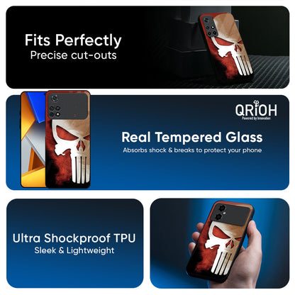 Red Skull Glass Case for Poco X8 Pro max 5G