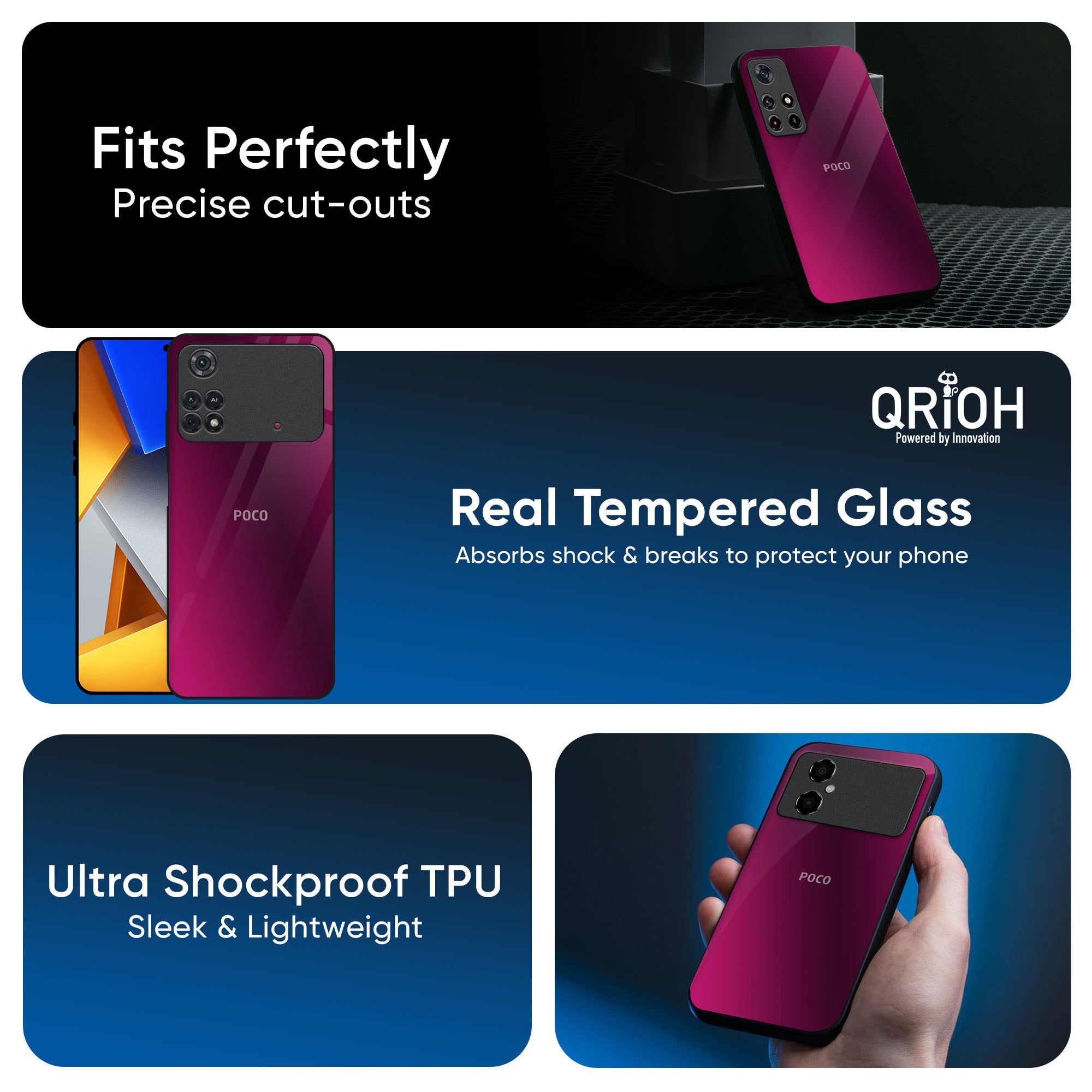 Pink Burst Glass Case for Poco X7 5G
