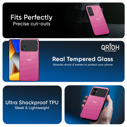 Pink Ribbon Caddy Glass Case for Poco M8 5G
