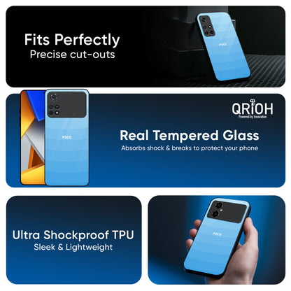 Wavy Blue Pattern Glass Case for Poco X7 5G