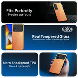 Orange Curve Pattern Glass Case for Poco X7 Pro 5G