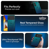 Green Triangle Pattern Glass Case for Poco M8 5G