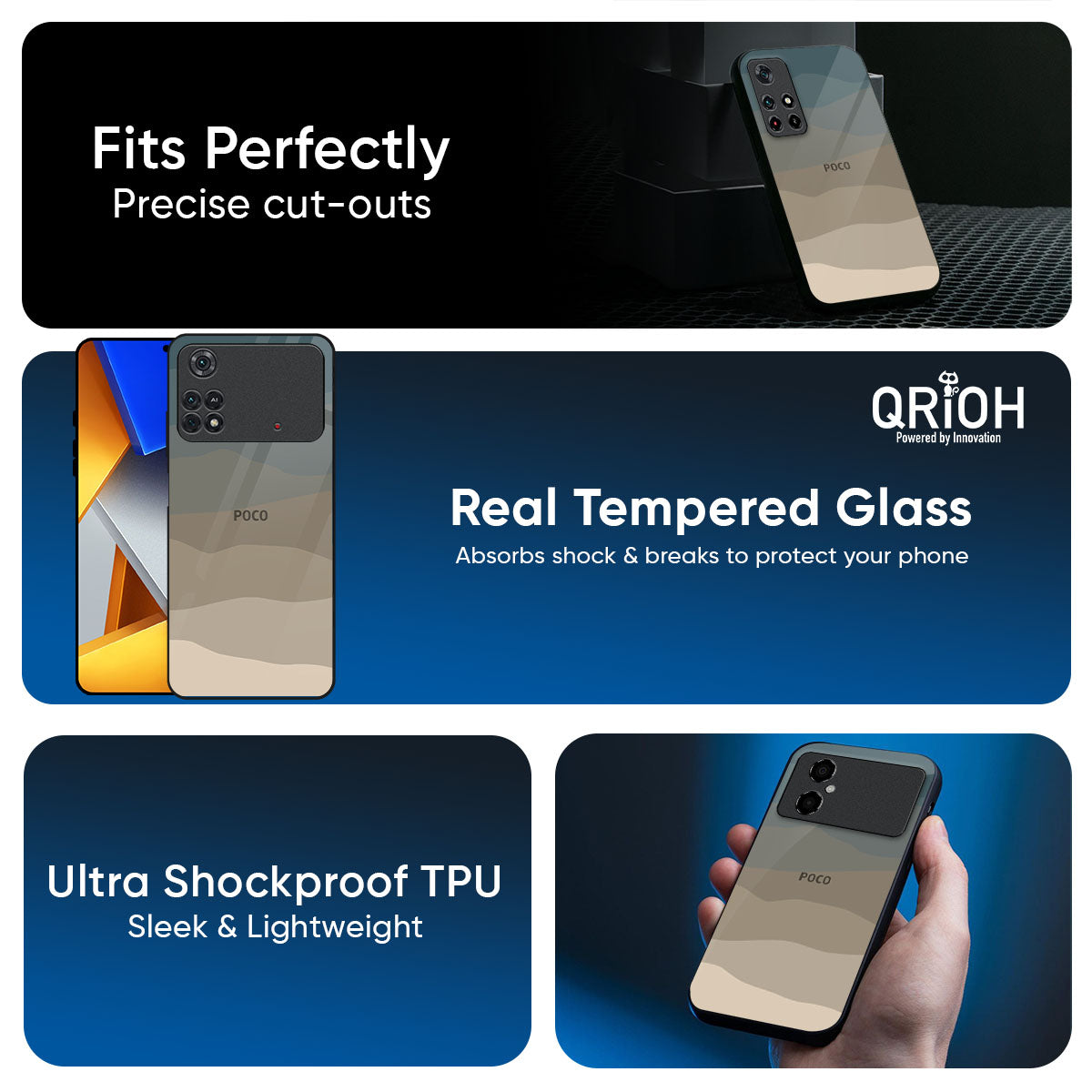 Abstract Mountain Pattern Glass Case for Poco M7 Pro 5G