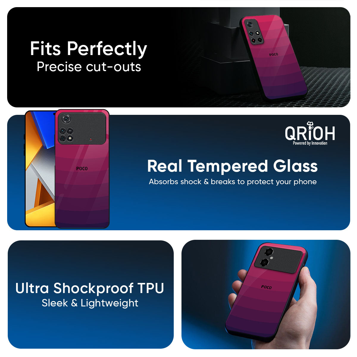 Wavy Pink Pattern Glass Case for Poco X8 Pro 5G