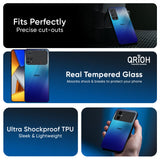Blue Rhombus Pattern Glass Case for Poco X7 5G