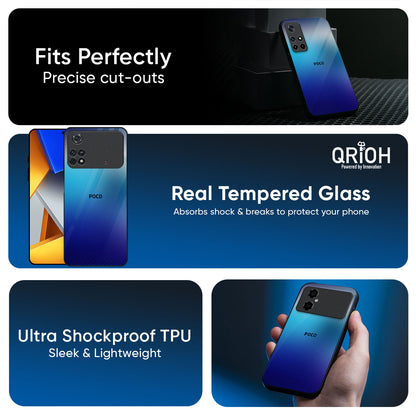 Blue Rhombus Pattern Glass Case for Poco X8 Pro 5G