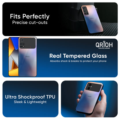 Blue Mauve Gradient Glass Case for Poco X7 5G
