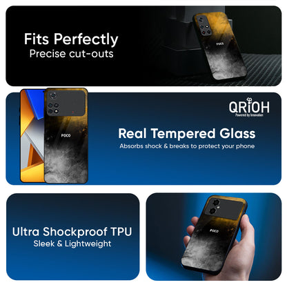 Gold Gradient Glass Case for Poco X7 5G