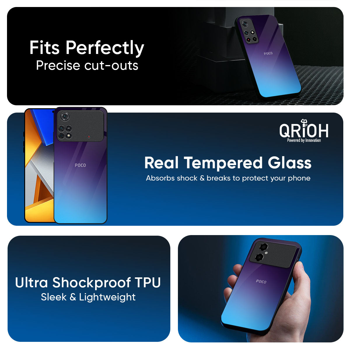 Dark Ocean Glass Case for Poco M8 5G