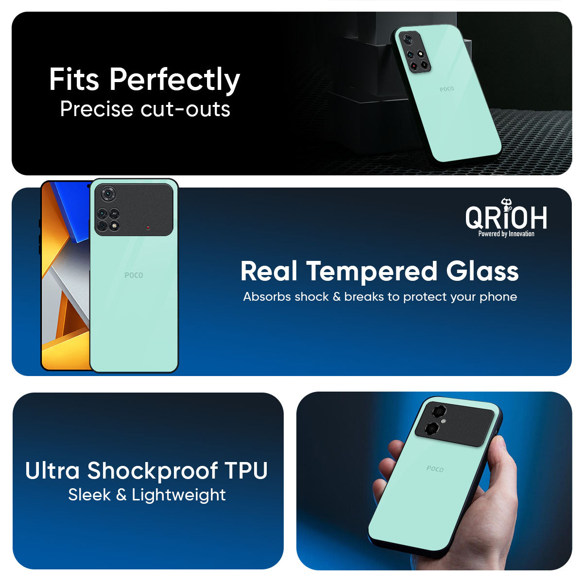 Teal Glass Case for Poco M8 5G