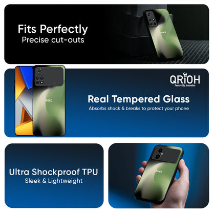 Green Tornado Glass Case for Poco F6 5G