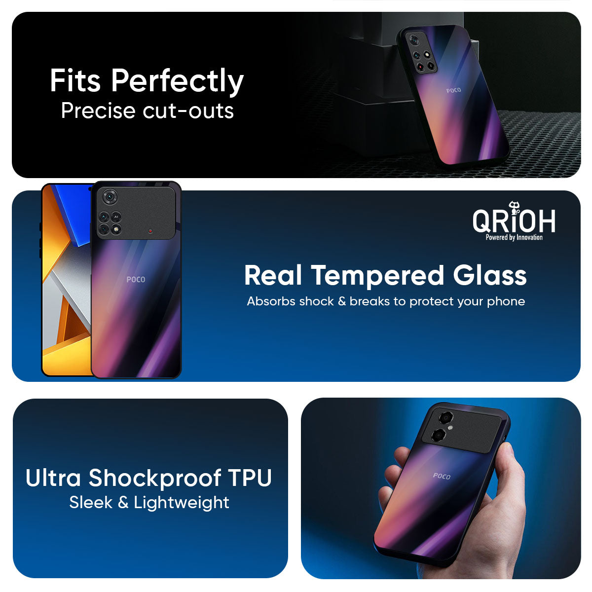 Color Fluid Glass Case for Poco X7 5G