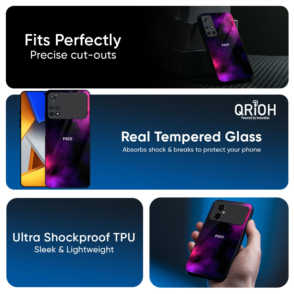 Pink Galaxy Glass Case for Poco F6 5G