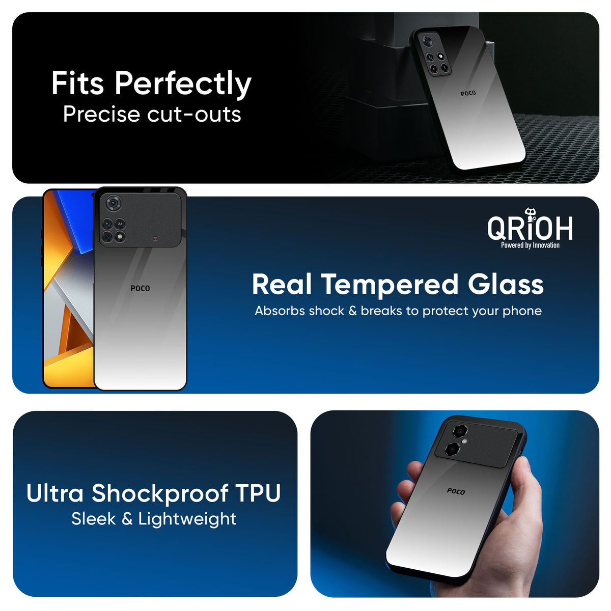 Zebra Gradient Glass Case for Poco X7 Pro 5G