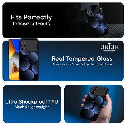 Five Blue Spots Glass Case for Poco X7 5G