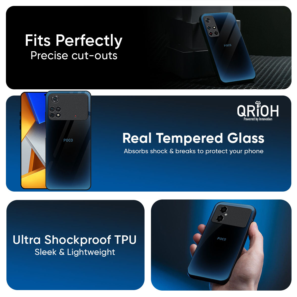 Blue Dynamic Glass Case for Poco M8 5G